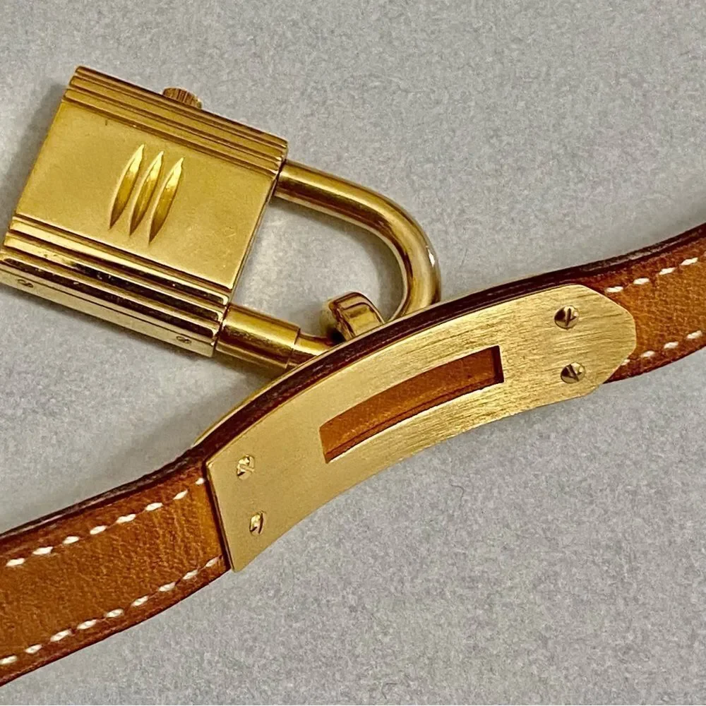 HERMES Kelly Watch Gold Tone Dial Women’s Quartz Watch K01 - Picture 7 of 17